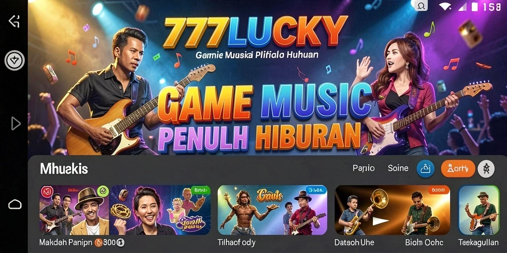 Tampilan gameplay menarik dari 777LUCKY dengan musik yang menyenangkan.