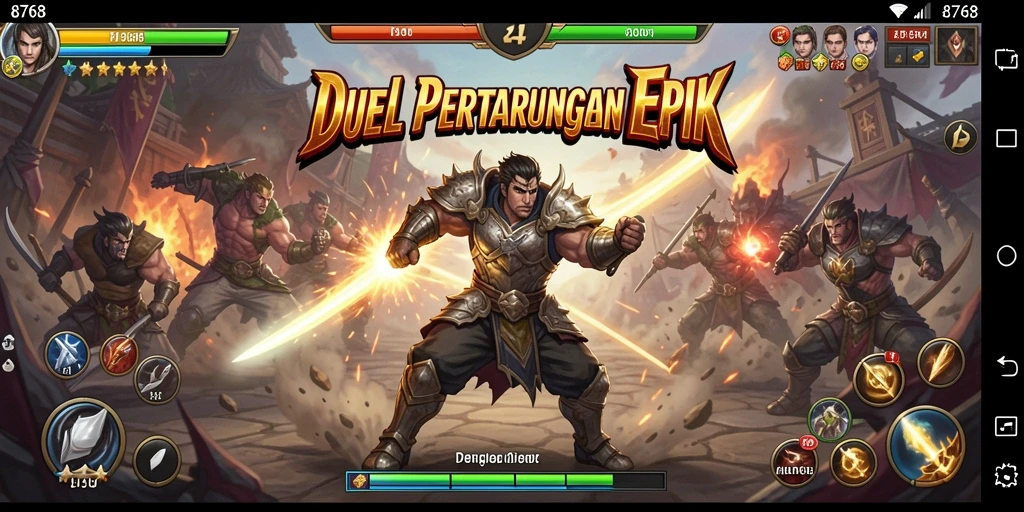 Gameplay Fighting yang intens dan mendebarkan dalam 8768.