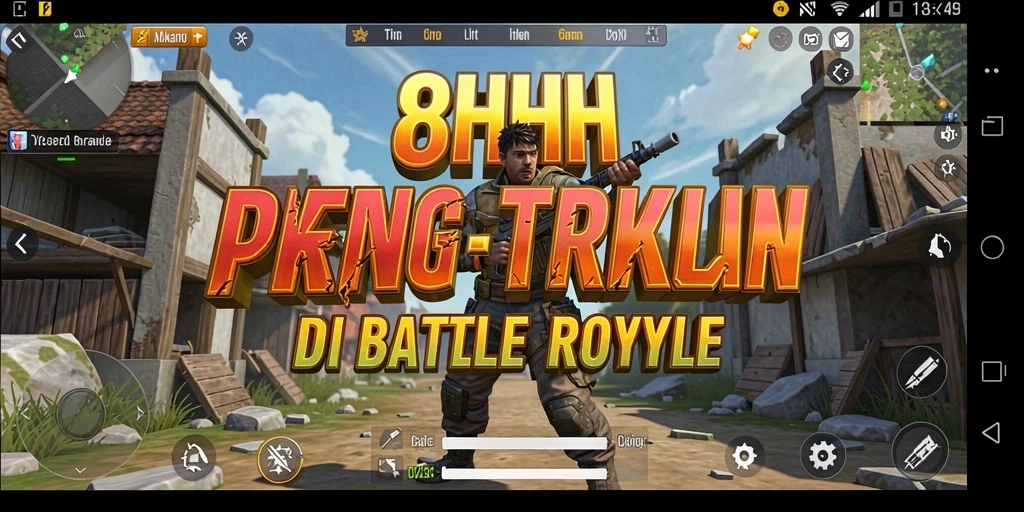 Skrinsut gameplay 8HHH menampilkan pertempuran intens di arena Battle Royale.