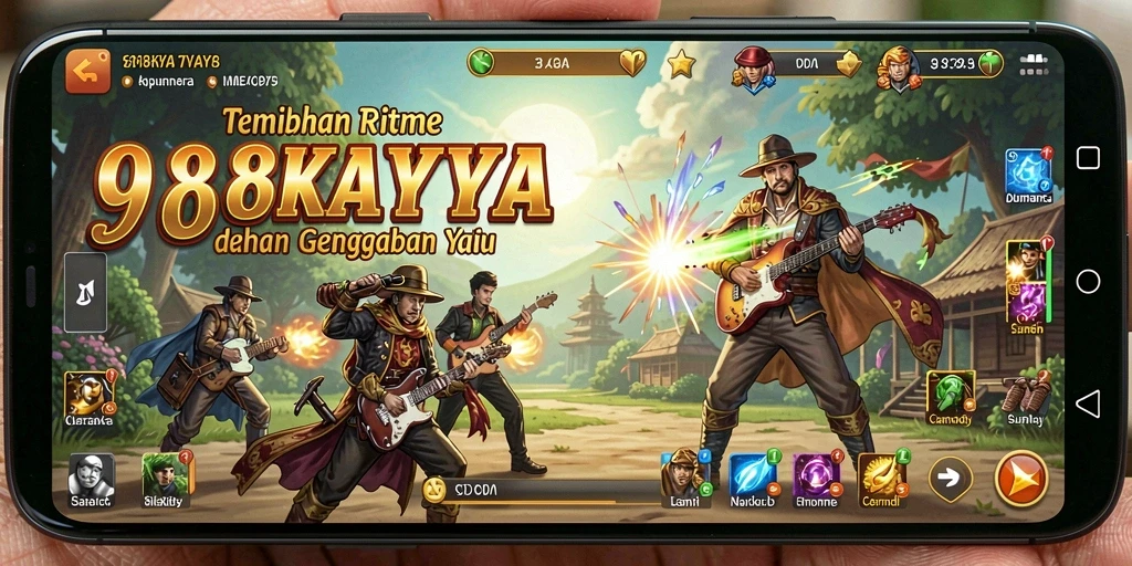 Tampilan screenshot gameplay dari aplikasi 918KAYA menunjukkan kesenangan bermain musik.