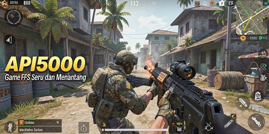 Screenshot gameplay menampilkan aksi pertempuran yang seru di API5000.