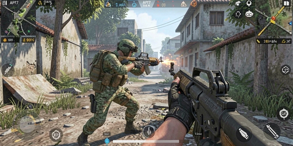 Gameplay menembak yang mendebarkan dalam API77.