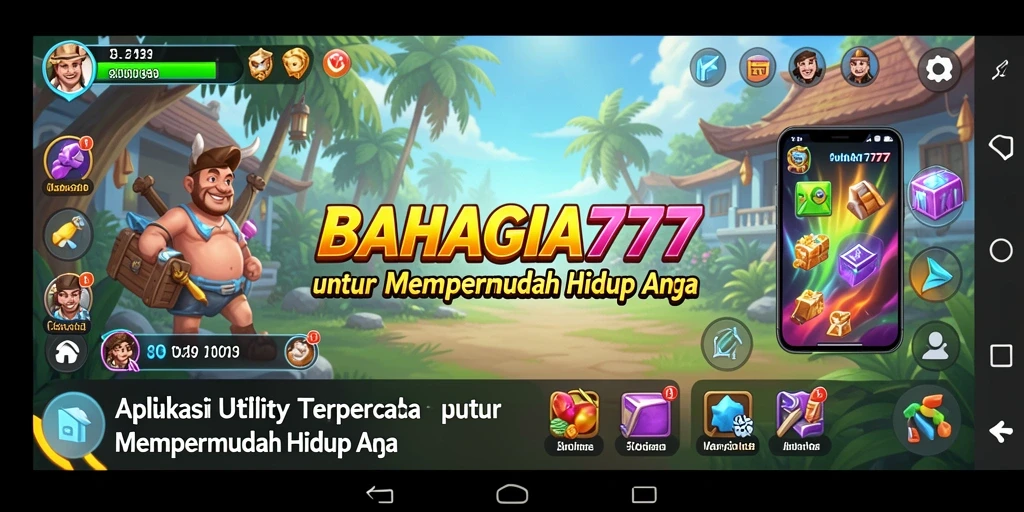 Tampilan utama BAHAGIA777 yang menunjukkan fitur-fitur Utility yang bermanfaat.