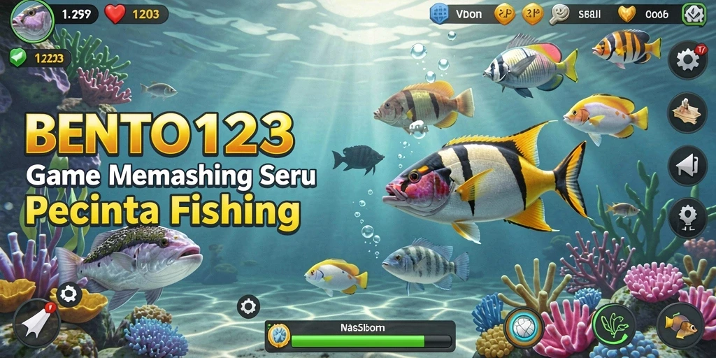 Screenshot gameplay BENTO123 dengan aksi memancing yang seru.