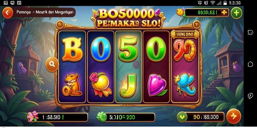 Screenshot utama BOS5000 yang menunjukkan suasana seru permainan Slot.