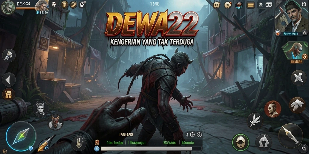 Screenshot gameplay DEWA22 menampilkan suasana Horror yang intens.