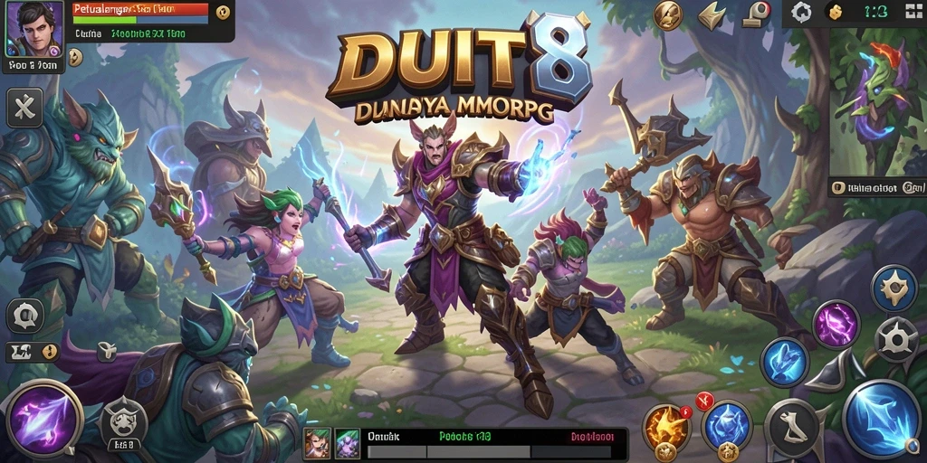 Screenshot DUIT8 yang menunjukkan pertarungan seru dalam gameplay MMORPG.