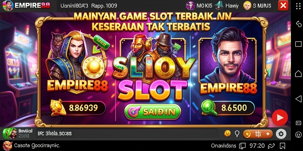 Screenshot utama EMPIRE88 yang menunjukkan keseruan gameplay slot.
