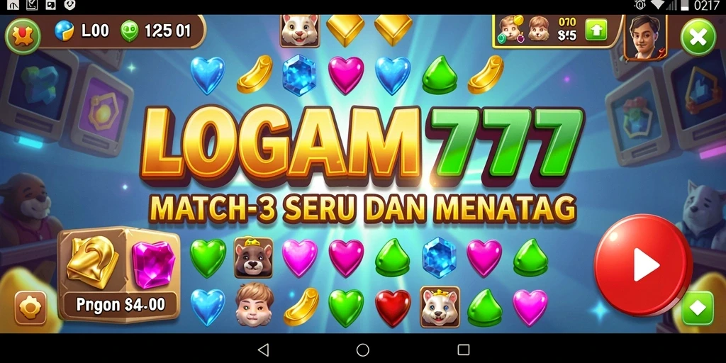 Tampilan gameplay LOGAM777 yang menarik dan penuh warna.