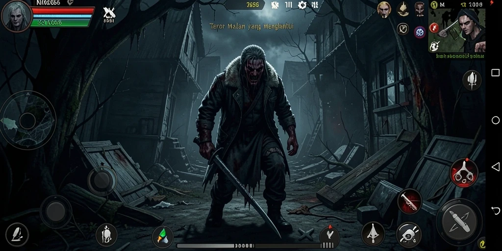 Screenshot gameplay NK666 dengan suasana Horror yang mencekam.
