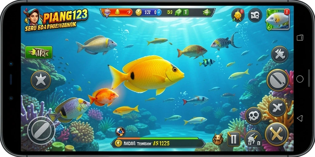 Screenshot gameplay PISANG123 yang menampilkan aksi menembak ikan yang seru.