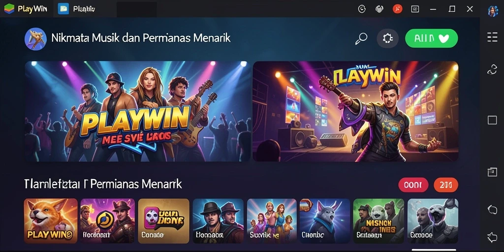 Screenshot utama <strong>PLAYWIN</strong> menampilkan gameplay yang seru dan interaktif.
