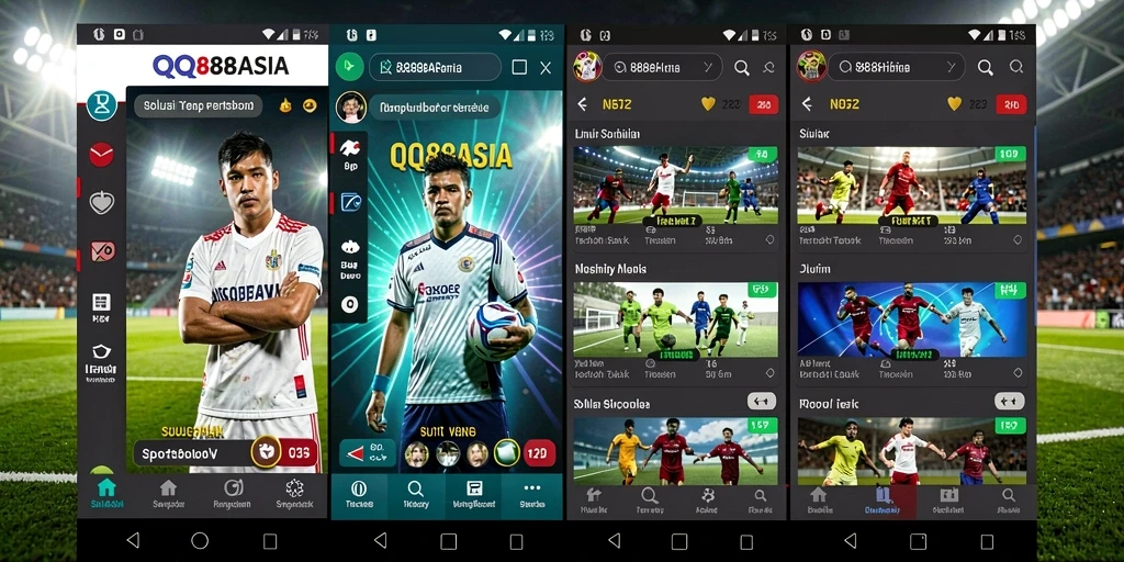 Screenshot utama QQ88ASIA dengan tampilan taruhan olahraga yang menarik.