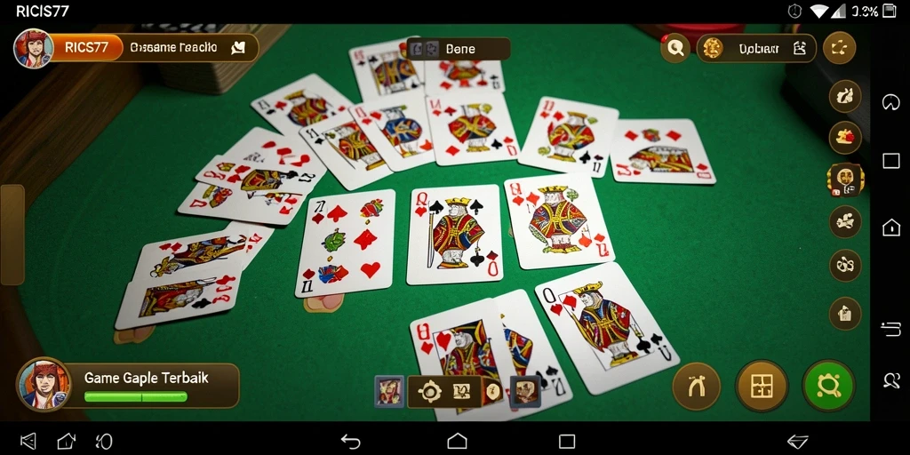 Screenshot gameplay RICIS77 menampilkan keseruan permainan Gaple.