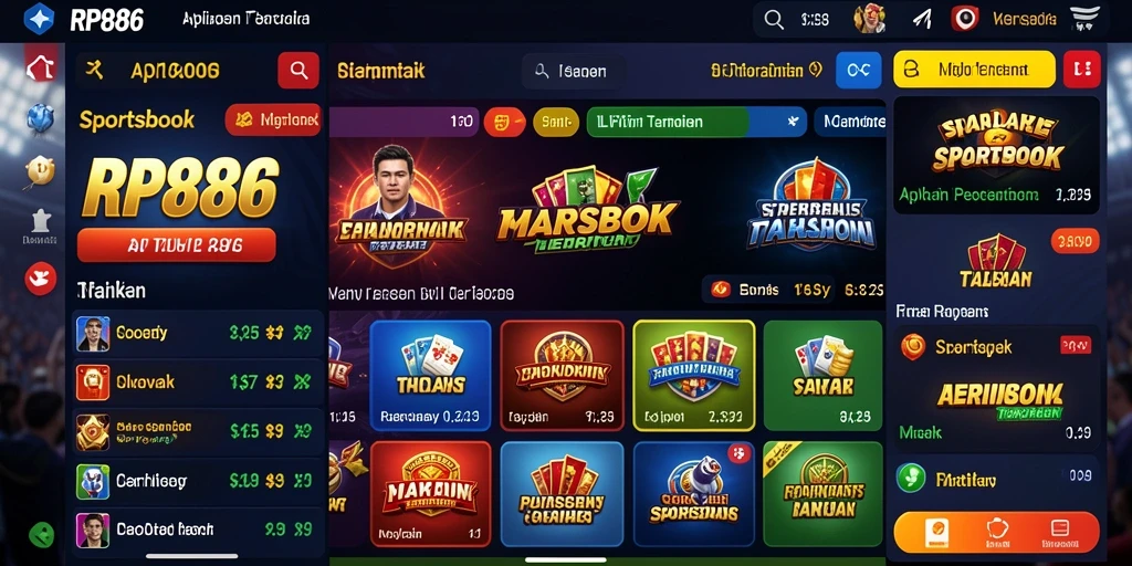 Tampilan menarik dari gameplay taruhan olahraga di RP886.