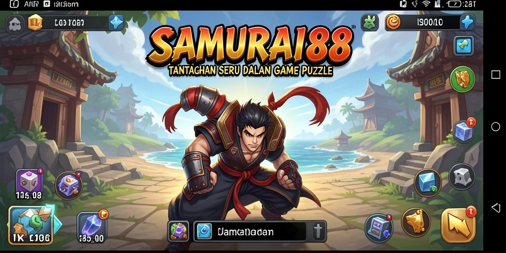 Screenshot gameplay SAMURAI88 menampilkan tantangan Puzzle yang seru.