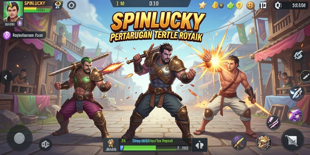 Tampilan menarik dari gameplay SPINLUCKY dalam suasana Battle Royale.
