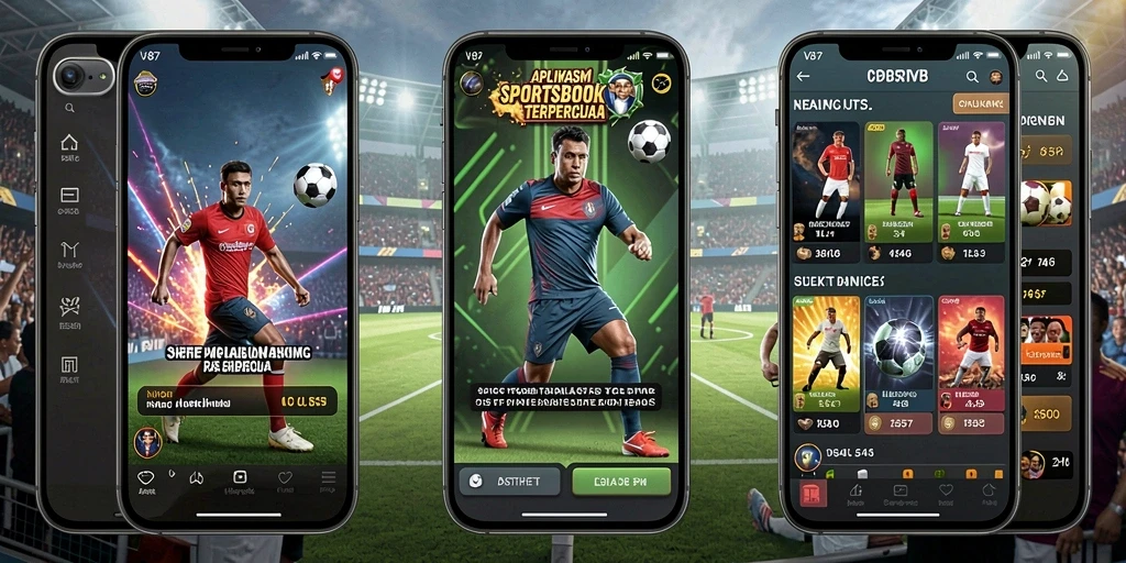 Tangkapan layar utama V87 menampilkan fitur taruhan olahraga yang menarik.